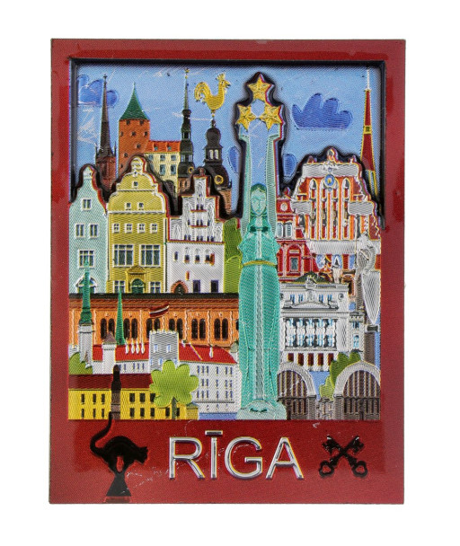 Rīgas pilsētas panorāmas ledusskapja magnēts